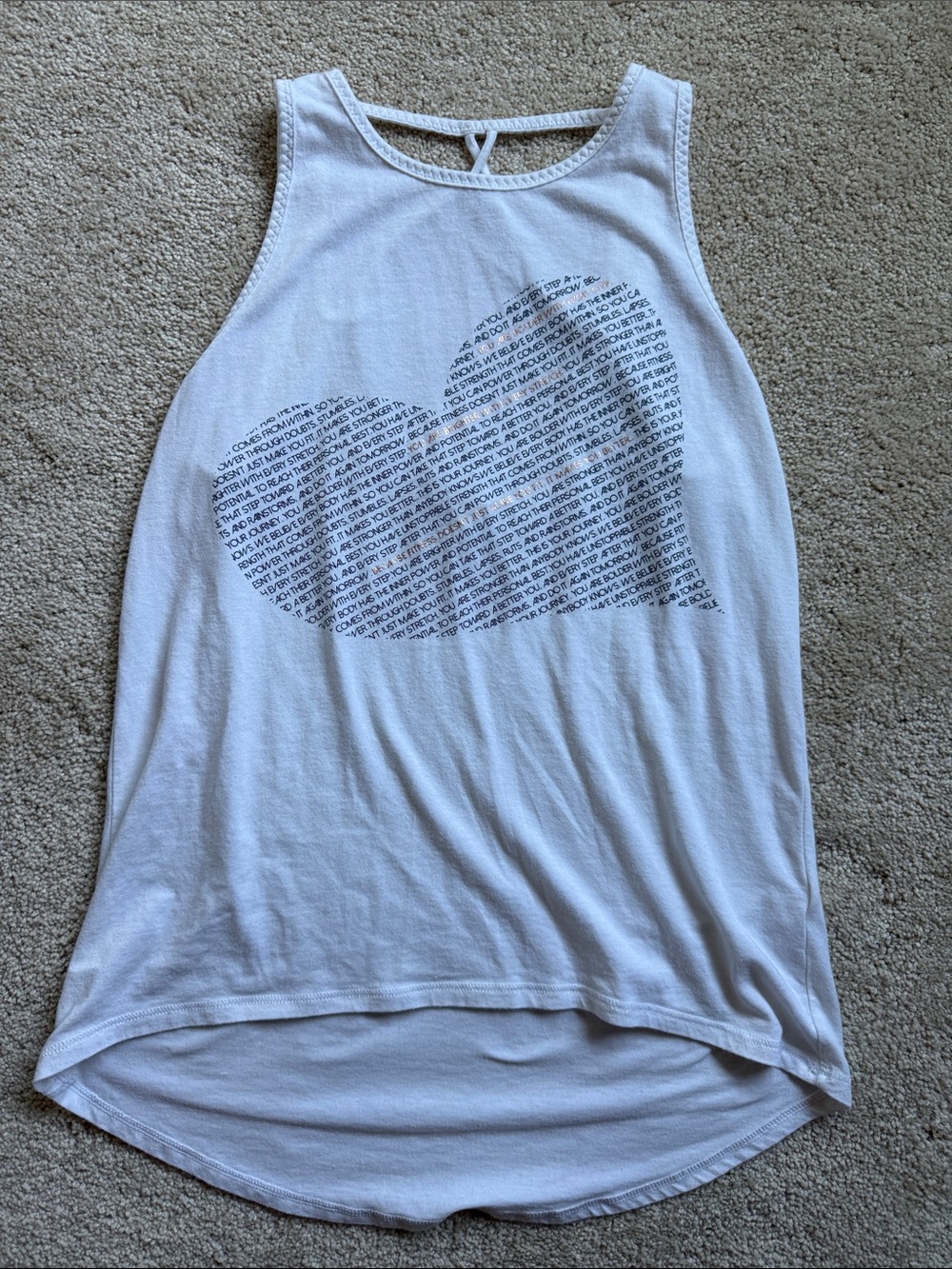 CALIA by Carrie Underwood White Graphic High-Low Tank